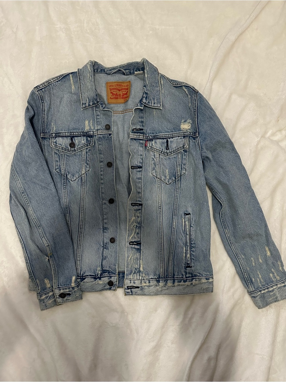 Levi's Light Blue Denim Jacket Distressed
